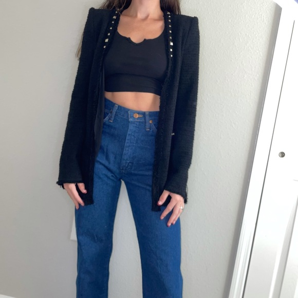 Zara Jackets & Blazers - Zara Womens Black Studded Blazer